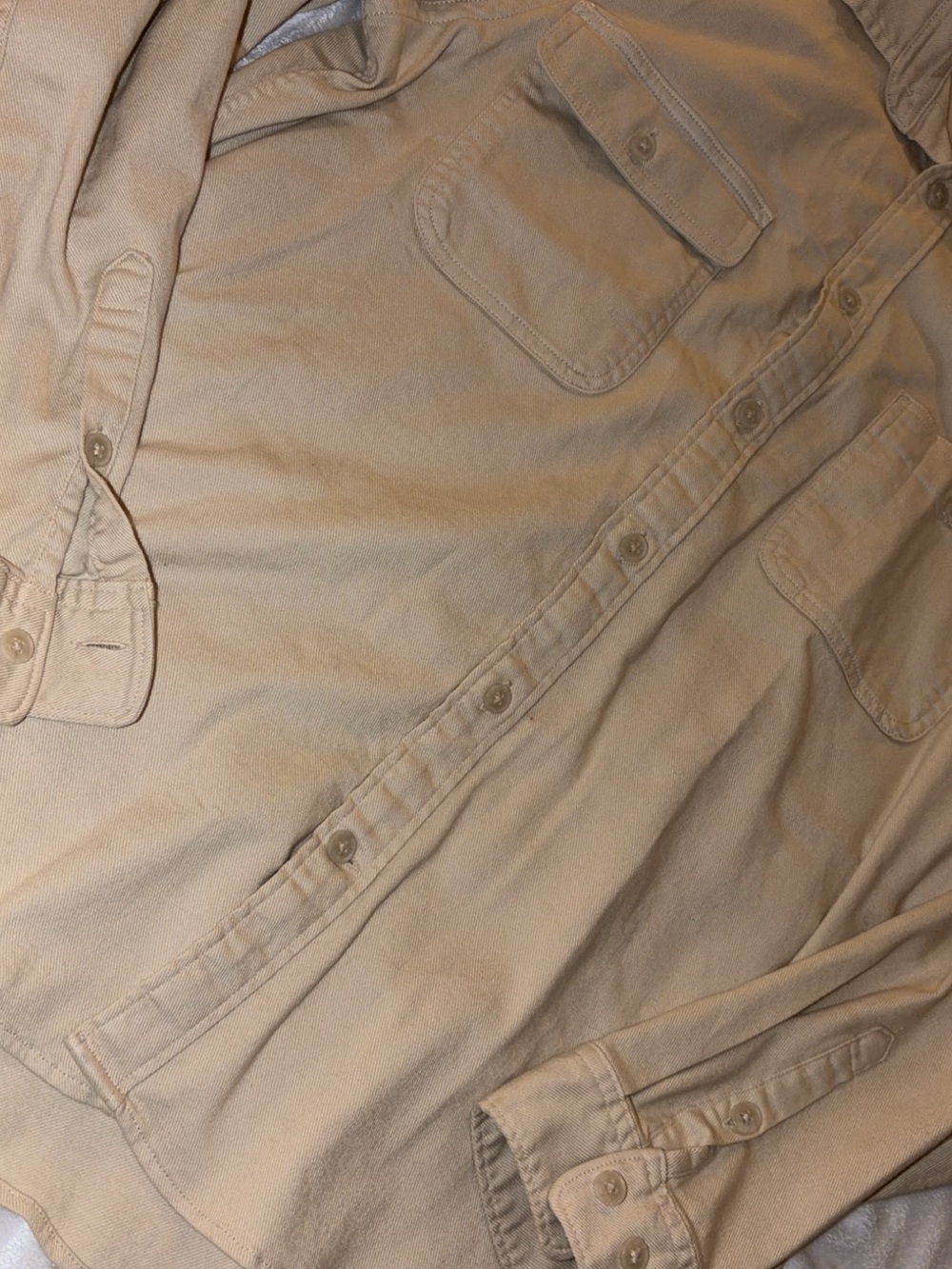 Express Tan Collared Button-Front Shirt - Picture 2 of 3